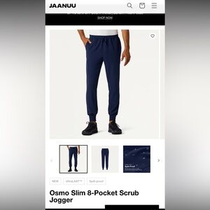 Men's Navy Jogger Scrub Pants